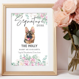 Duitse herder hond handtekening Drink teken Poster