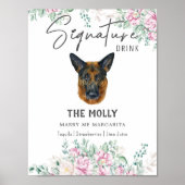 Duitse herder hond handtekening Drink teken Poster (Voorkant)