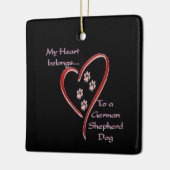 Duitse herder hond hart behoort keramisch ornament (Links)