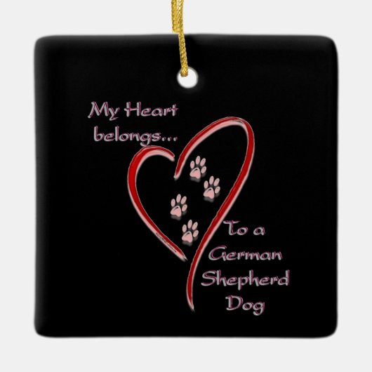 Duitse herder hond hart behoort keramisch ornament (Voorkant)