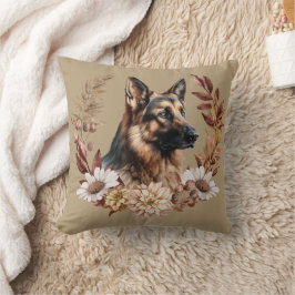 Duitse herder hond herfst krans kussen