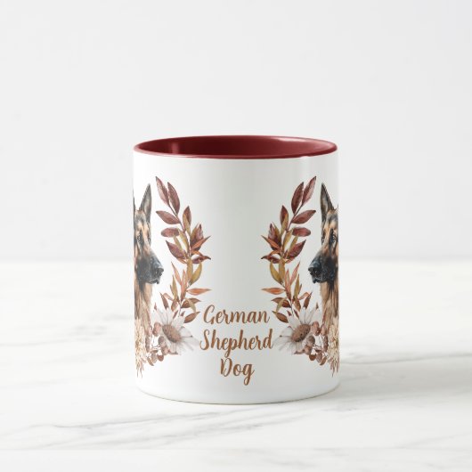 Duitse herder hond herfst krans mok (Midden)