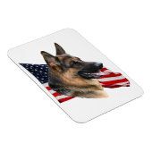 Duitse Herder Hond hoofd met vlag Magneet (Rechterzijde)