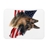 Duitse Herder Hond hoofd met vlag Magneet (Horizontaal)
