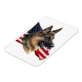 Duitse Herder Hond hoofd met vlag Magneet (Linkerzijde)