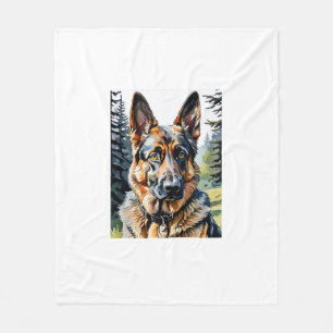 Duitse Herder Hond Hoofd Portret Hondenliefhebber  Fleece Deken