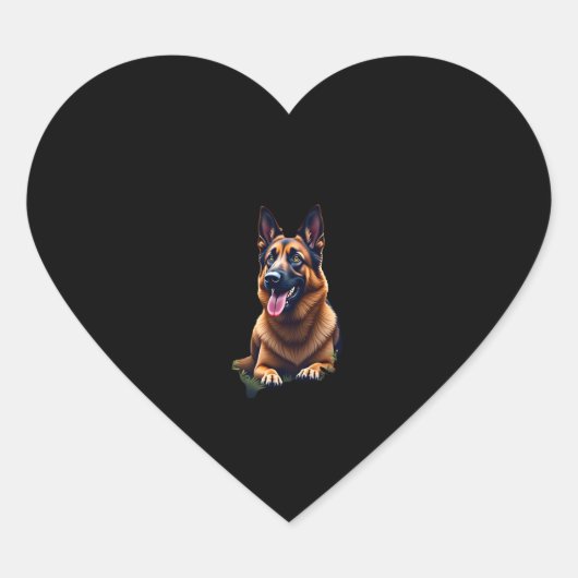 Duitse Herder Hond Hoofd Portret Hondenliefhebber  Hart Sticker (Voorkant)