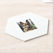 Duitse Herder Hond Hoofd Portret Hondenliefhebber Kartonnen Onderzetters (Schuin)