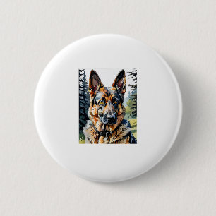 Duitse Herder Hond Hoofd Portret Hondenliefhebber Ronde Button 5,7 Cm