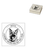 Duitse herder hond huisdier foto rond rubberstempel (Gestempeld)