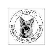 Duitse herder hond huisdier foto rond rubberstempel (Afrduk)