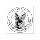 Duitse herder hond huisdier foto rond rubberstempel (Afrduk)