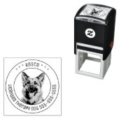 Duitse herder hond huisdier foto rond  zelfinktende stempel (In situ)