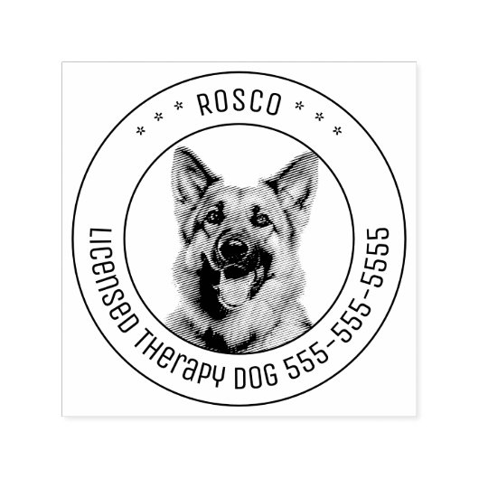 Duitse herder hond huisdier foto rond  zelfinktende stempel (Design)