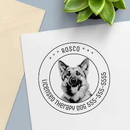 Duitse herder hond huisdier foto rond  zelfinktende stempel