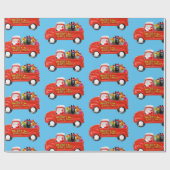 Duitse Herder Hond in Kerstmis Leveringsvrachtwage Cadeaupapier (Vlak)