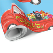 Duitse Herder Hond in Kerstmis Leveringsvrachtwage Cadeaupapier (Rol Hoek)