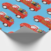 Duitse Herder Hond in Kerstmis Leveringsvrachtwage Cadeaupapier (Hoek)