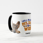 Duitse herder hond je maakt mijn staart wag mok (Voorkant links)