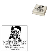 Duitse herder hond kerst retour adres rubberstempel (Gestempeld)