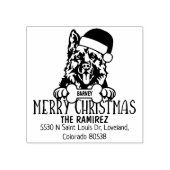 Duitse herder hond kerst retour adres rubberstempel (Afrduk)
