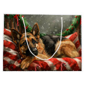 Duitse herder hond Kerstmis Feestelijk Groot Cadeauzakje (Achterkant)