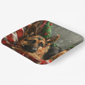 Duitse herder hond Kerstmis Feestelijk Papieren Bordje (Gebogen)