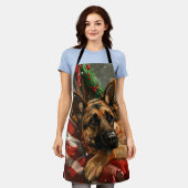 Duitse herder hond Kerstmis Feestelijk Schort (Gedragen)