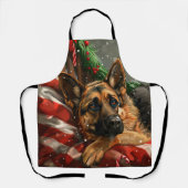 Duitse herder hond Kerstmis Feestelijk Schort (Voorkant)