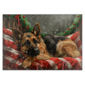 Duitse herder hond Kerstmis Feestelijk Snijplank (Voorkant)