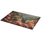 Duitse herder hond Kerstmis Feestelijk Snijplank (Hoek)