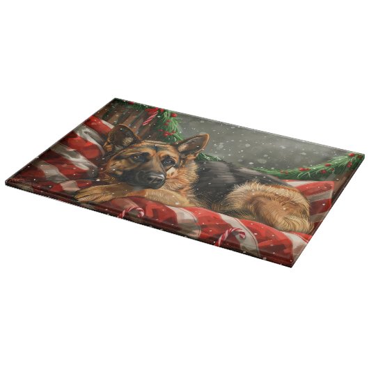 Duitse herder hond Kerstmis Feestelijk Snijplank (Hoek)