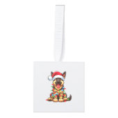 Duitse Herder Hond Kerstverlichting Santa Hat Xma Decoratie (Voorkant)