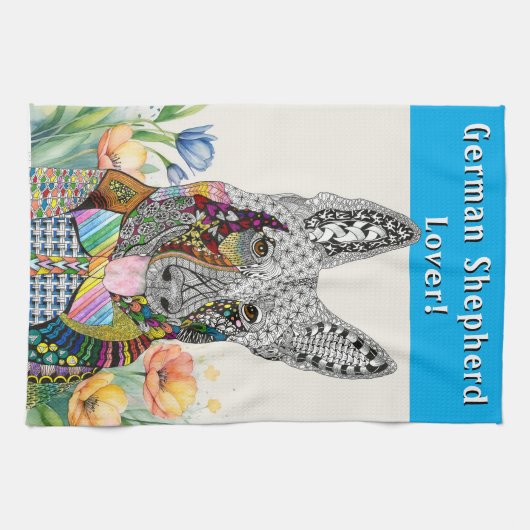 Duitse herder hond keukenhanddoek (Horizontaal)