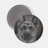 Duitse Herder Hond Kunst - Noble Magneet (Voorkant / Achterkant)