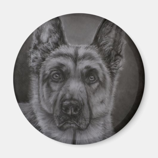 Duitse Herder Hond Kunst - Noble Magneet (Voorkant)