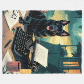 Duitse Herder Hond meneer vintage Fleece Deken (Voorkant (Horizontaal))