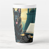 Duitse Herder Hond meneer vintage Latte Mok (Voorkant)