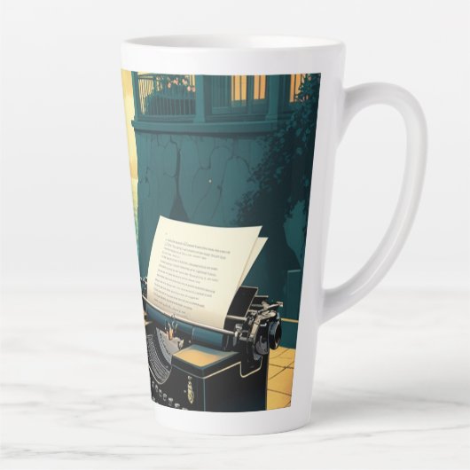 Duitse Herder Hond meneer vintage Latte Mok (Rechts)