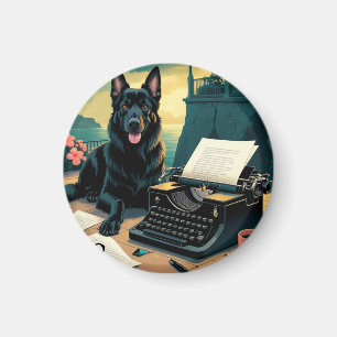 Duitse Herder Hond meneer vintage Magneet