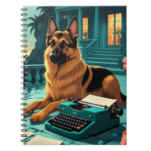 Duitse Herder Hond meneer vintage Notitieboek