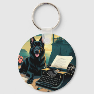Duitse Herder Hond meneer vintage Sleutelhanger