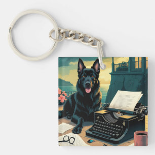 Duitse Herder Hond meneer vintage Sleutelhanger