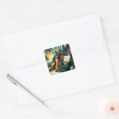 Duitse Herder Hond meneer vintage Vierkante Sticker (Envelop)