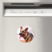 Duitse Herder Hond Olieverfschilderij Kunst Portre Magneet (Insitu (Vaatwasser))