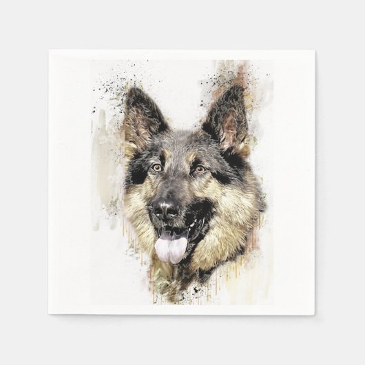 Duitse Herder Hond Papier Servet (Voorkant)