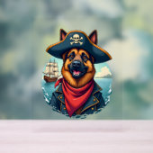 Duitse herder hond piraat acryl bord (Neutraal)