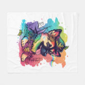 Duitse herder hond piraat fleece deken (Voorkant (Horizontaal))