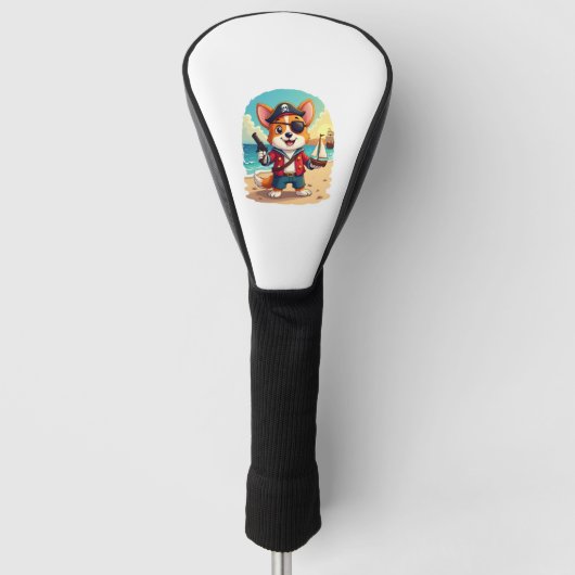 Duitse herder hond piraat golfheadcover (Voorkant)