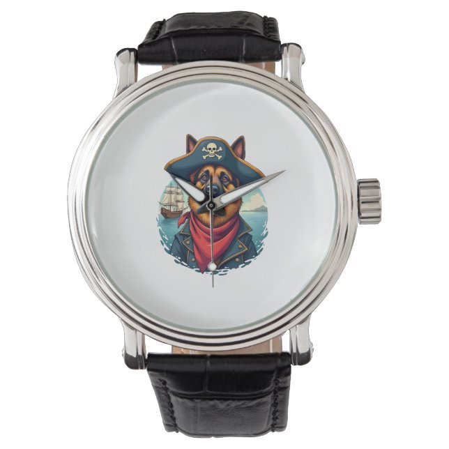 Duitse herder hond piraat horloge (Voorkant)